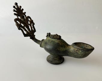Roman Style Bronze Oil Lamp