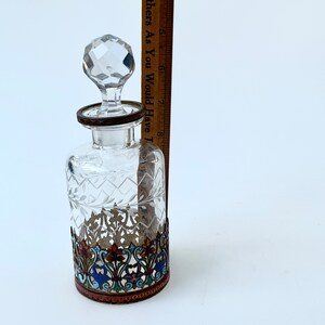 Antique French Scent Bottle With Enamelled Base image 9