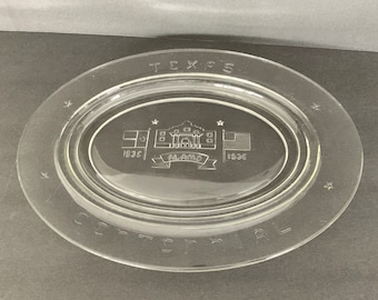 Texas Centennial Glass Serving Platter