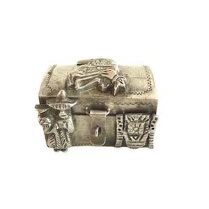 Vintage Tiny Treasure Chest Trinket Box