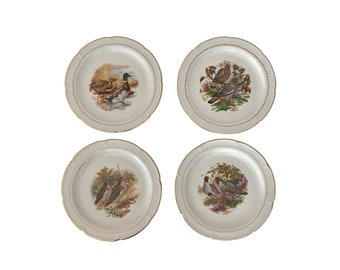 Vierzon France Game Bird Luncheon Plates-Set Of 4