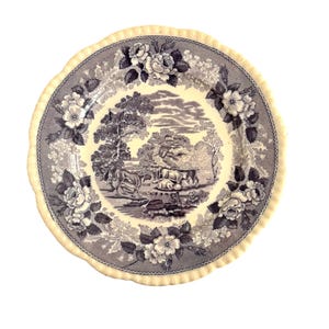 19th Century English Grey Transferware Plate-10”