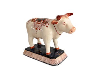 Vintage French Faience Cow
