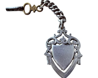1893 Watch Chain With Medal and Pocket Watch Key