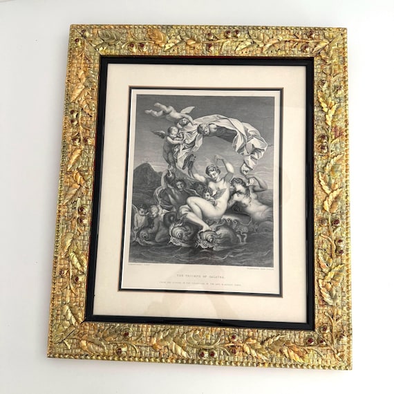 Antique Engraving of the Triumph of Galatea-Framed