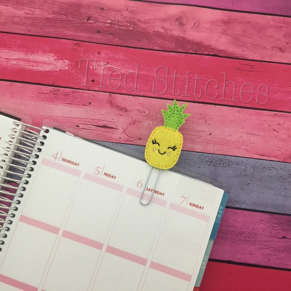 Pineapple Paper Clip - Planner Paper Clip - Calender Paper Clip - Planner Marker - Bookmark - Planner Acessories - Feltie Paper Clip