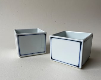 Square Asian Porcelain Pot / Small bowl