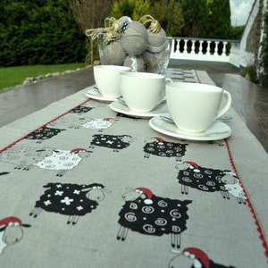 Christmas Table Runner Linen Christmas Table Runner Christmas Sheep Tableware Christmas Gift Christmas Story Wrapped in Linen