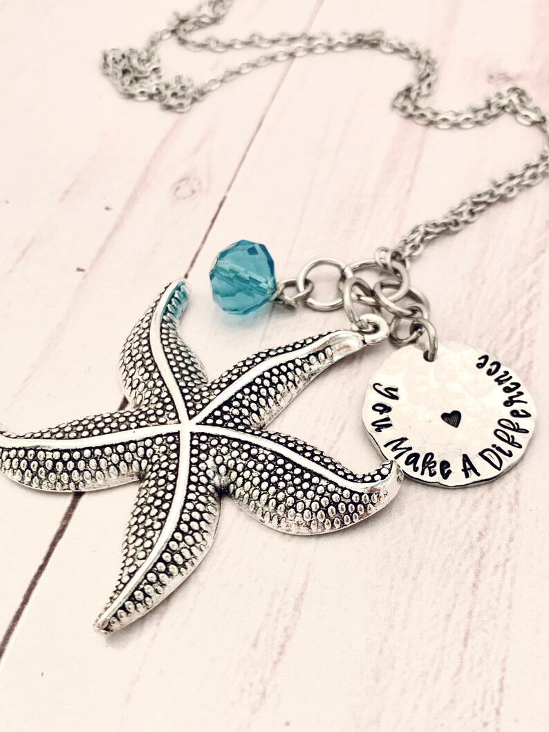 Starfish Story Necklace Make a Difference Necklace Stamped