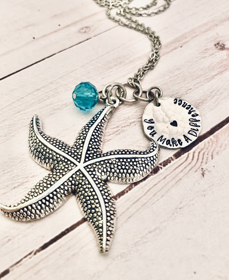 Starfish Story Necklace Make a Difference Necklace Stamped