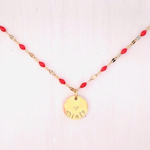 Kansas City Chiefs Hand Stamped Necklace