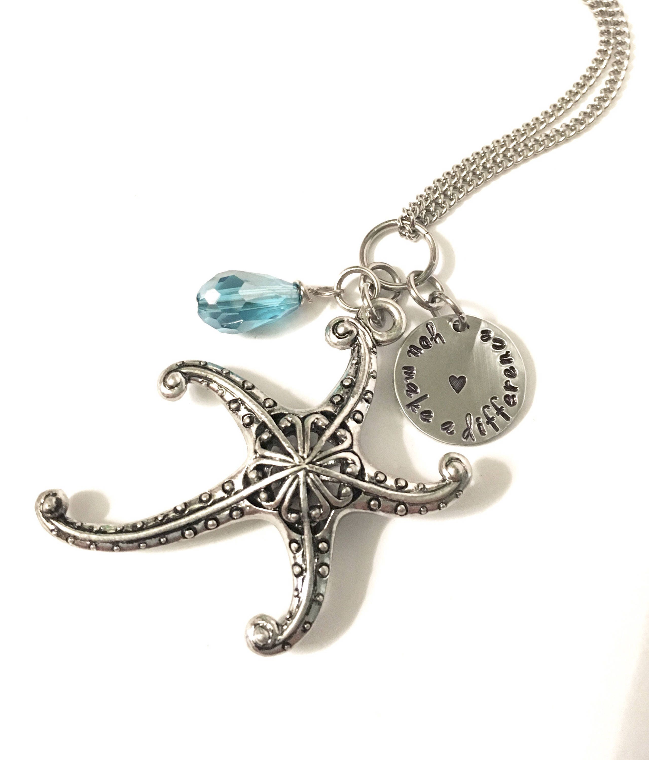 Starfish Story Necklace Make a Difference Necklace Stamped