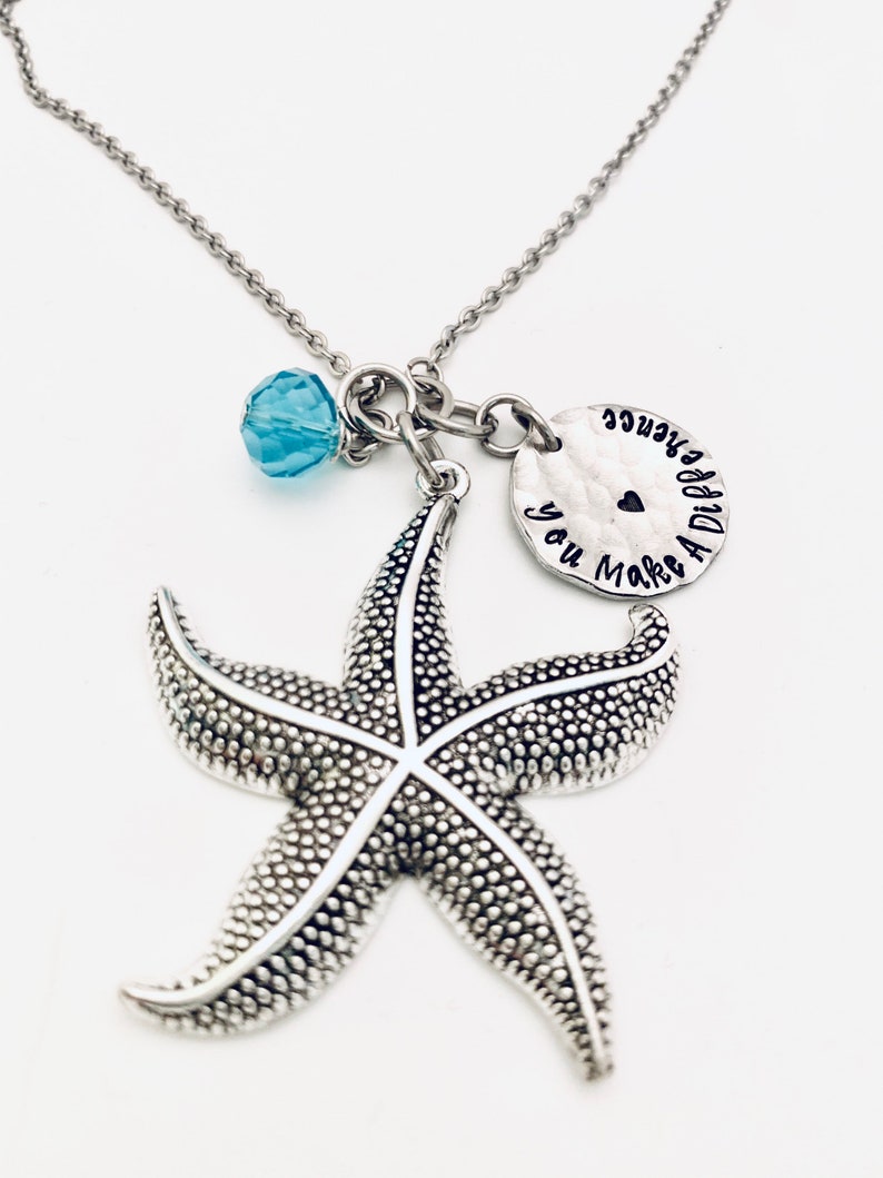 Starfish Story Necklace Make a Difference Necklace Stamped