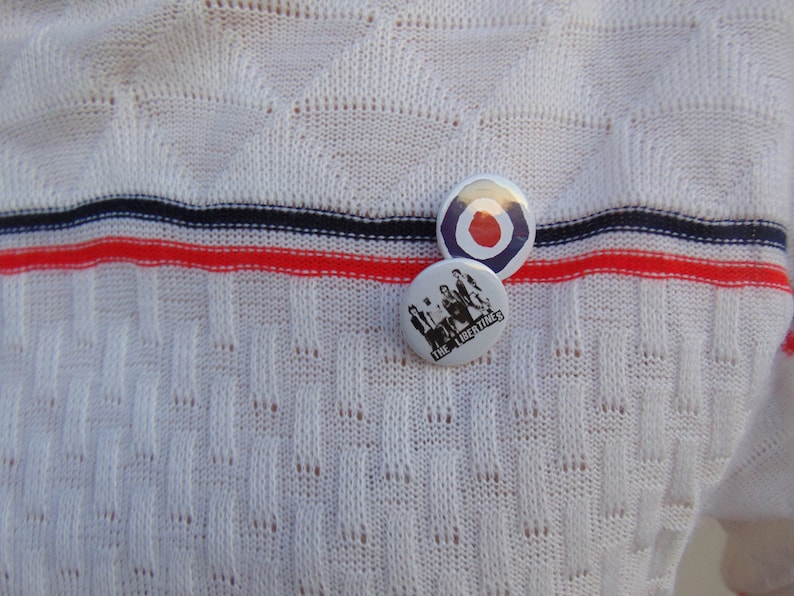 Stripe Sweater Knit Jumper Retro Jumper Red White Blue Sweater Vintage Jumper Mod Jumper White with Red and Blue Stripe UK Small