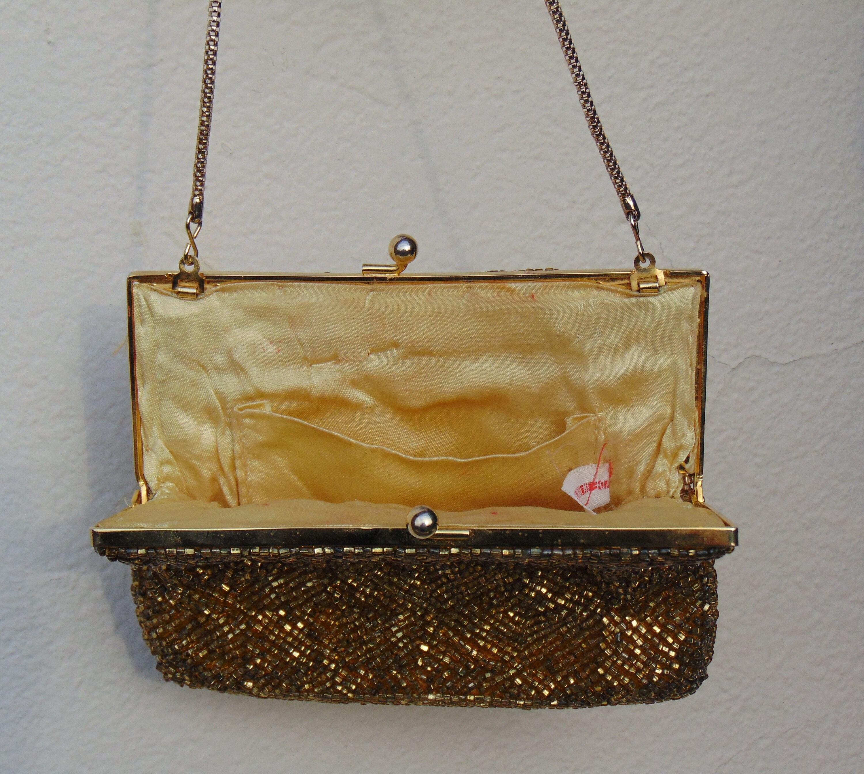 Beaded Vintage Evening Bag Gold Evening Bag Small Evening | Etsy