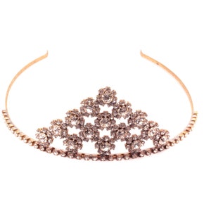 Czech handmade clear glass rhinestone tiara headpiece crown wedding ball