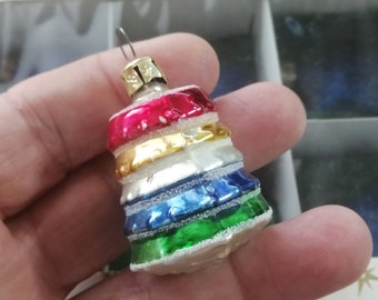 Handgjord mini-julgransprydnad med blåst kvicksilverglas