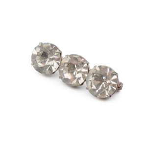 Czech vintage crystal clear rhinestone bar pin brooch