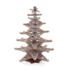 Czech crystal rhinestone star free standing Christmas tree