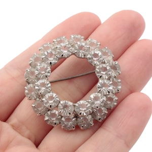 Vintage Czech crystal glass rhinestone pin brooch