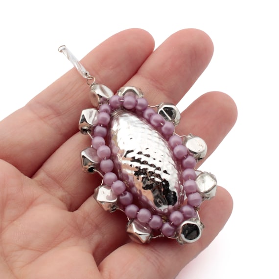 Czech Silver Mercury Satin Glass Bead Christmas Ornament Canada