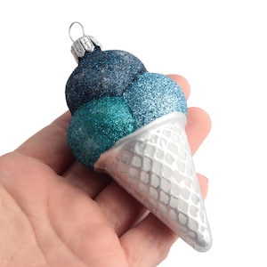 Böhmische Glas Eistüte Dessert Christbaumschmuck Dekoration Kugel