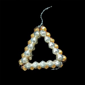 Vintage silver mercury gold glass bead Christmas ornament Gablonz Czechoslovakia