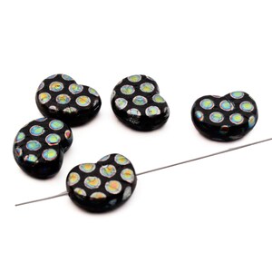 5 Czech glass metallic spot snail beads 17mm. Choose color