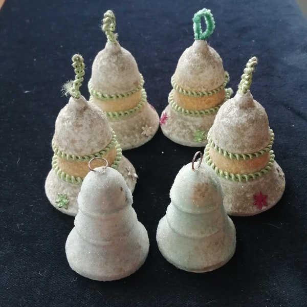 Antique bell Christmas tree ornaments spun cotton choose style one bell only