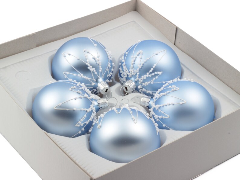 Christmas Tree Ornaments Lot 5 Czech Glass Blue Plum Pudding Etsy