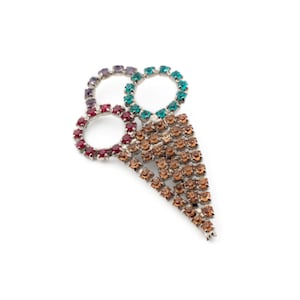 Tschechische Vintage handgemachte Glas Strass Eistüte Pin Brosche
