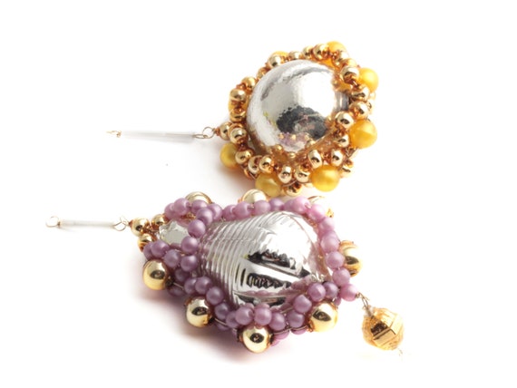 Czech blown glass seed bead Christmas ornaments