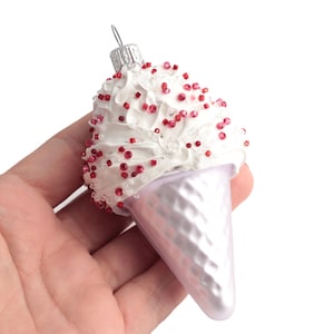 Böhmische Glas Eistüte Dessert Christbaumschmuck Dekoration