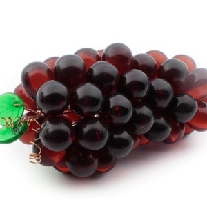 Czech glass bead bunch of grapes chandelier fruit lamp wine ornament ruby red