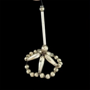 Vintage silver mercury glass bead Christmas tree ornament Gablonz Czechoslovakia