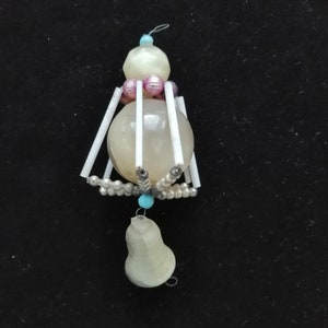 Antique Czech blown glass bead Christmas ornament Gablonz phosphoric wax filled