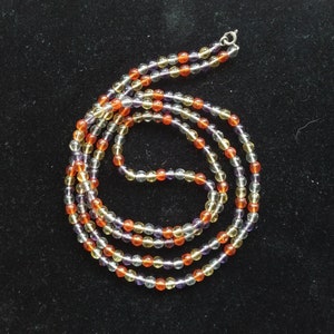 Long Vintage necklace Czech round transparent glass beads 41&quot;