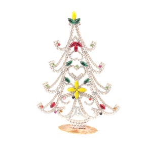 Czech handmade rhinestone cabochon Christmas tree