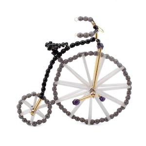 Handmade glass bead penny farthing bicycle Christmas tree ornament