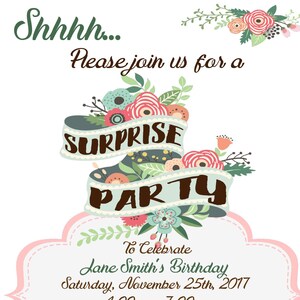 Surprise Party Invitation - Customized