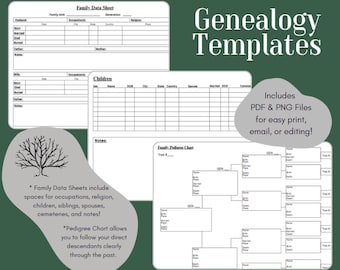 Genealogiegegevensblad en stamboomsjablonen