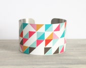LOLLY Cuff Bracelet - Metal Cuff - Aluminum Cuff Bracelet - Large Bold Bracelet - Wide Cuff Jewelry - Geometric Bracelet