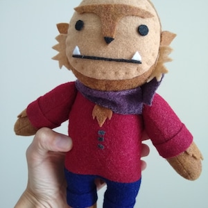 Alfie the Wolfman Felt Plush - Werewolf Doll - Monster Plush - Wolf Plush - Soft Toy - Kids - Halloween Doll - Creepy Cute -