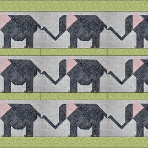 Elefant März Quilt-Block