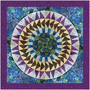 8&quot; New York Beauty Quilt Block 28 Paper Piecing Pattern Clockwise and Counterclockwise Spin