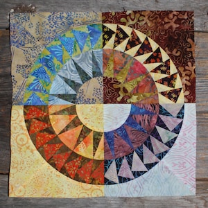 New York Beauty Block V Quilt Paper Piecing Pattern