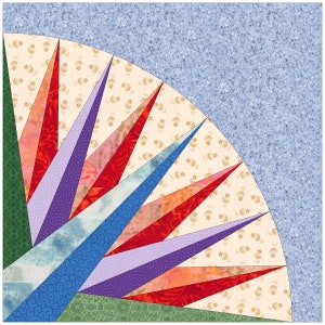 21&quot; Diameter (24&quot;x24&quot; Square) Mariner&#39;s Compass Quilt Block C