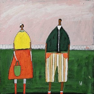 Abstract Woman Portrait Painting: Original Acrylic Canvas Art 10x10