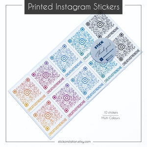 10, 25 Instagram Vinyl gedruckte QR-Code-Aufkleber, personalisierte IG-Aufkleber, Geschäft stationäre Aufkleber, Matte Verpackungsetiketten