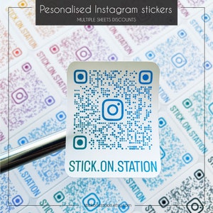 25+ Instagram QR Code Vinyl-Aufkleber | Personalisierte Aufkleber | Geschäft stationär Aufkleber | benutzerdefinierte Instagram-Aufkleber | Matte Aufkleber